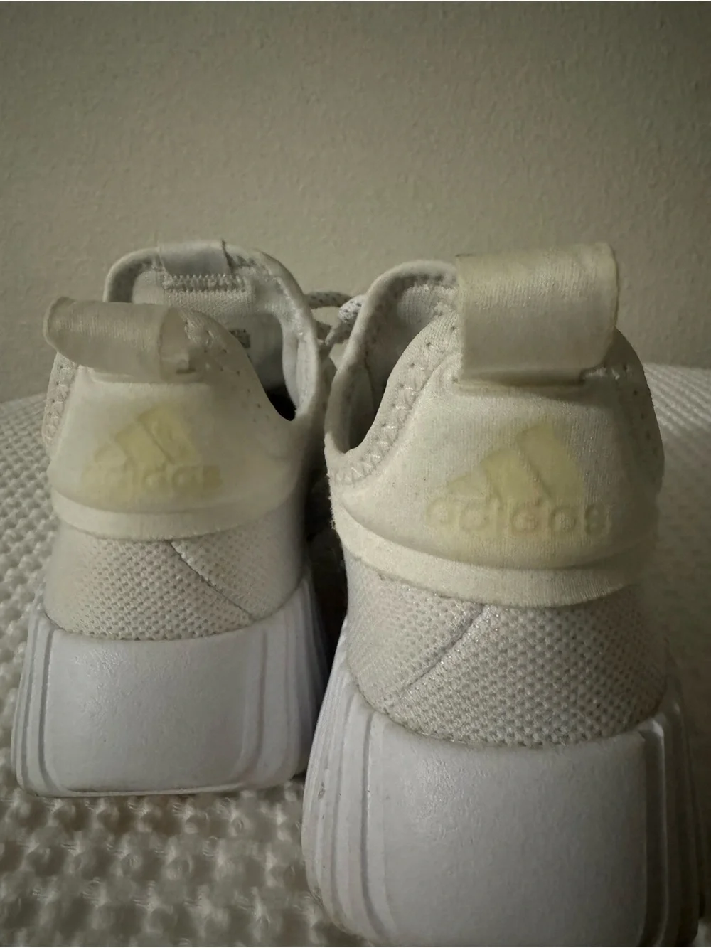 adidas Men's All-White Knit Casual Sneakers